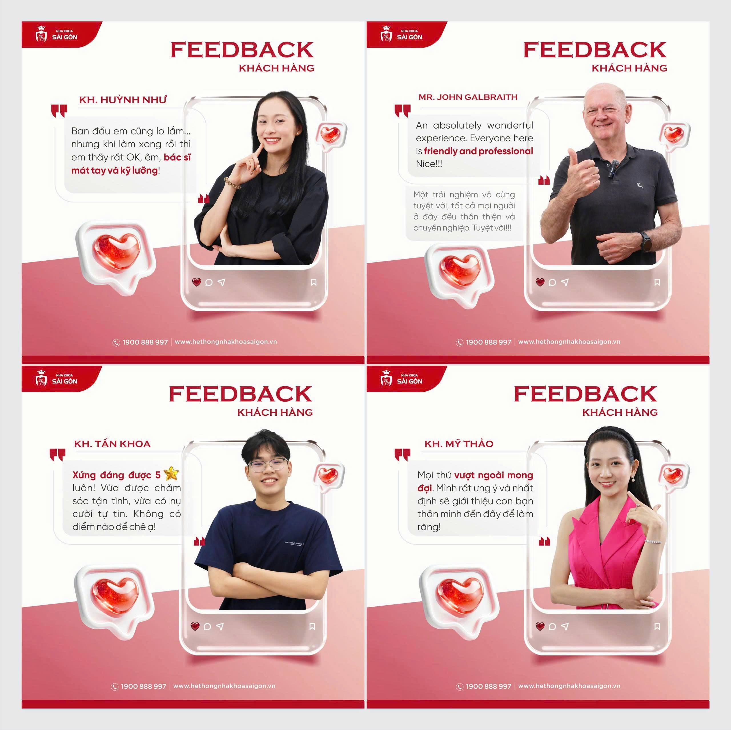 khách hàng phản hồi tích cực về nha khoa sài gòn